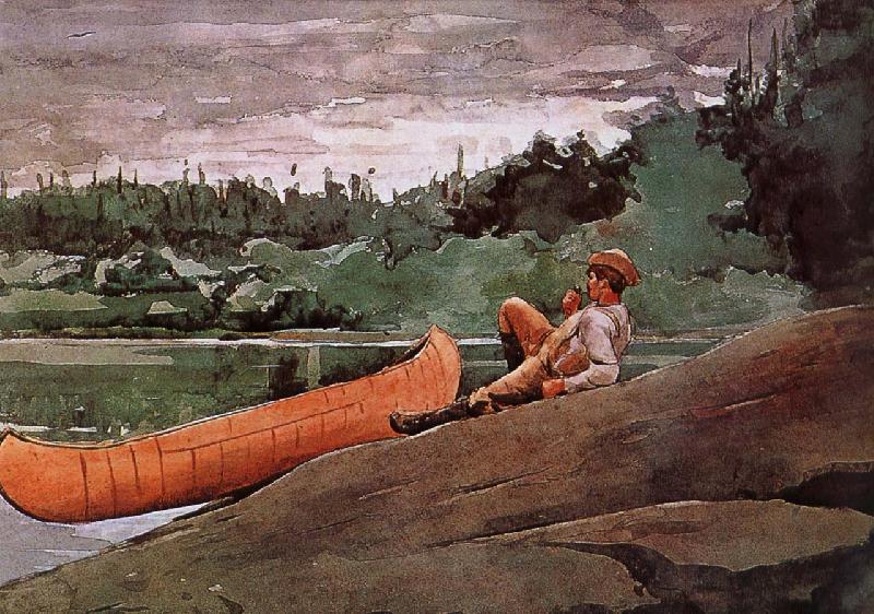Winslow Homer Canoe Guide oil painting picture